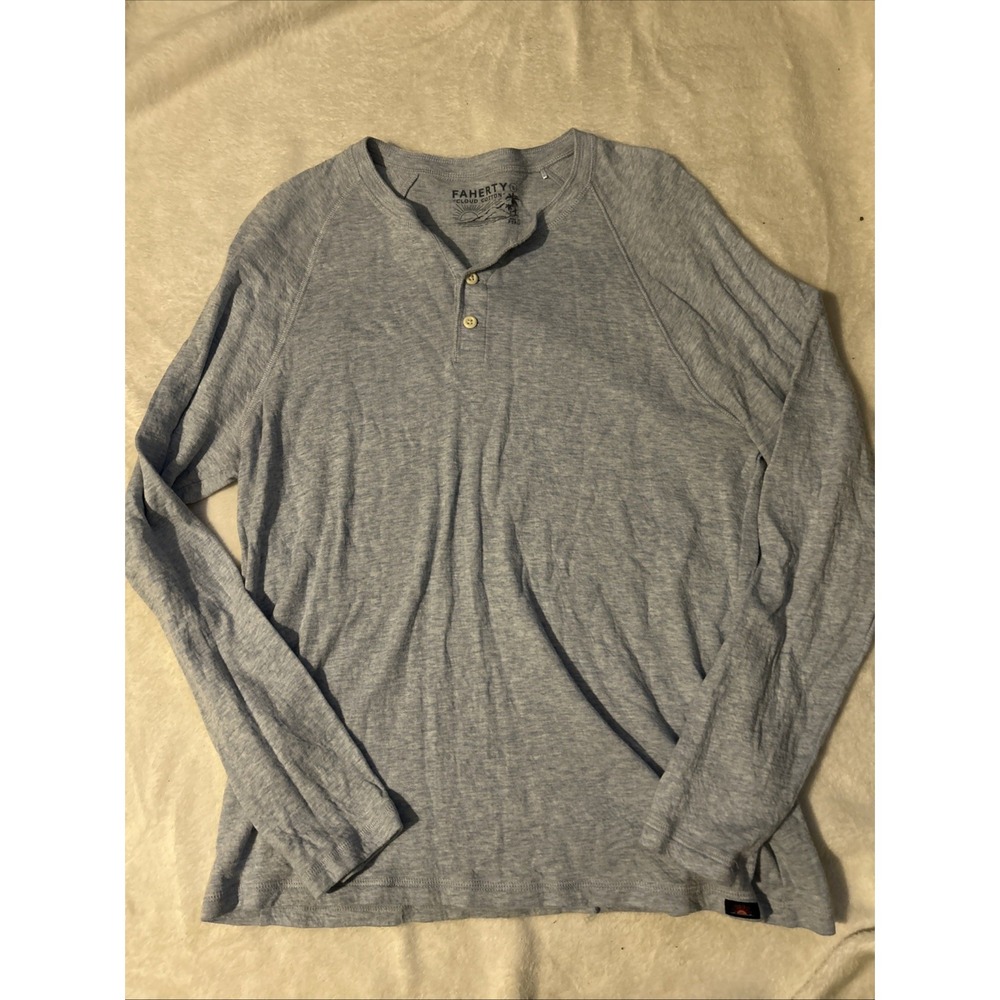 Faherty Cloud Cotton Sun Washed Blue Men's L T Shirt